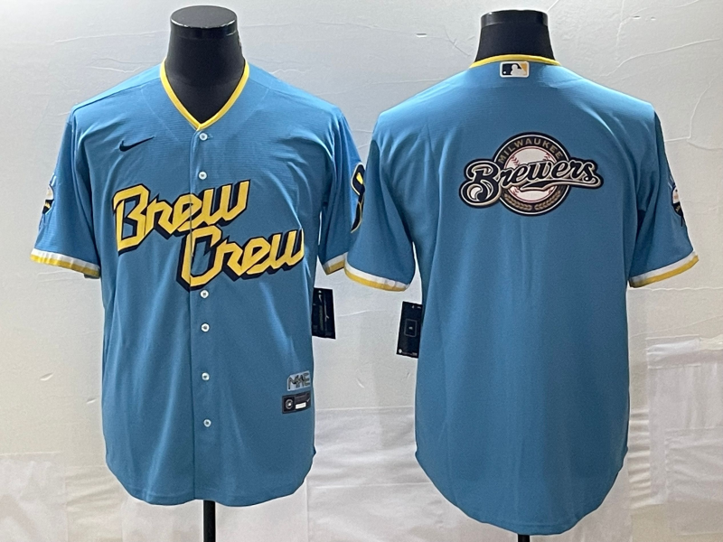Men's Milwaukee Brewers Powder Blue 2022 City Connect Team Jersey
